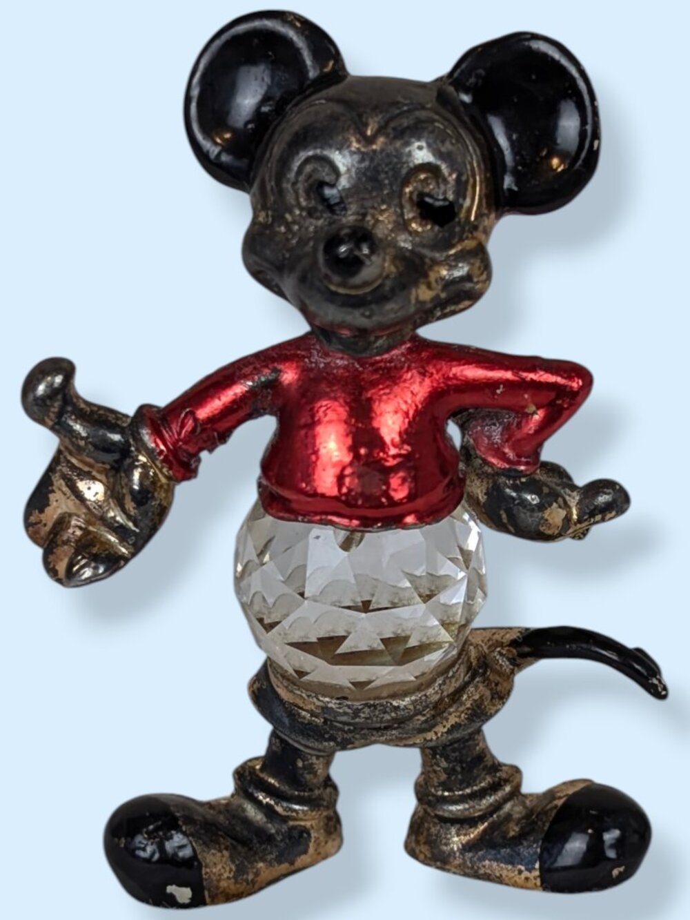 Vintage Swarovski Crystal Belly Mickey Mouse Figurine